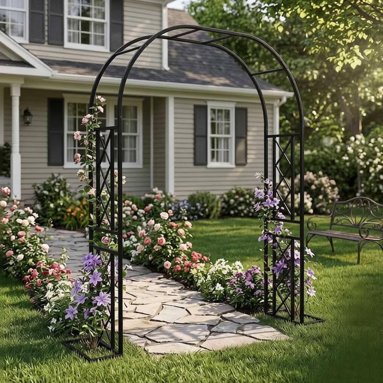 Arche de jardin en métal pour plantes grimpantes et pergolas de mariage