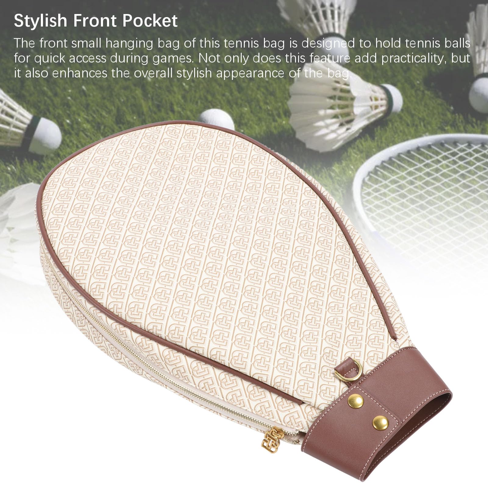 Asixxsix Borsa per Racchette da Tennis, Spaziosa Resistente all'acqua con Tracolla di Sicurezza per Racchetta, Borsa a Tracolla, da Badminton con Piccola Tasca Appesa e Spallacci Regolabili per