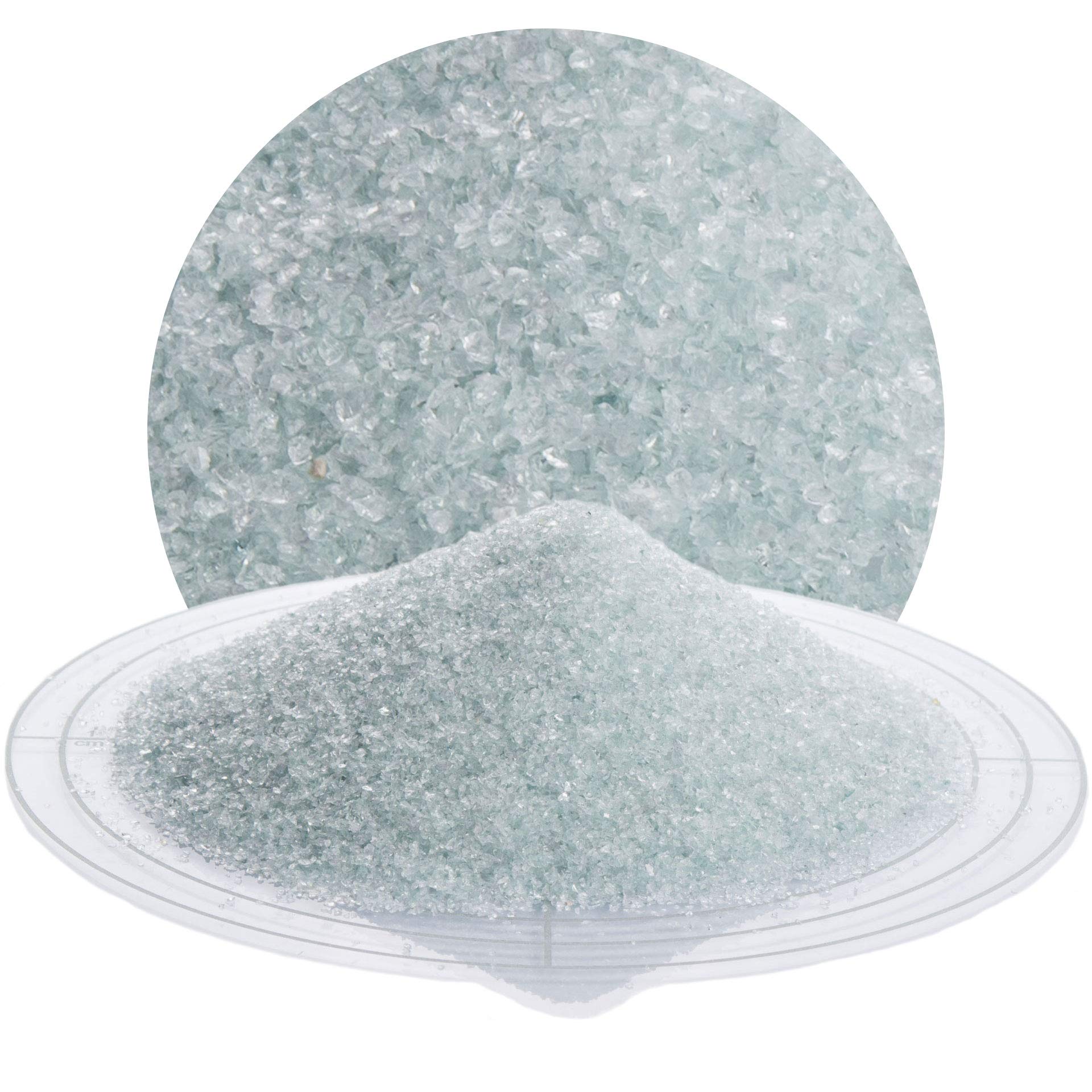 Schicker Mineral Glasgranulat Strahlmittel 25 kg, viele Körnungen zum optimalen Sandstrahlen, Strahlgut hergestellt in Deutschland, umweltfreundliches Mehrwegstrahlmittel (Glasgranulat, 400-1400 µm)