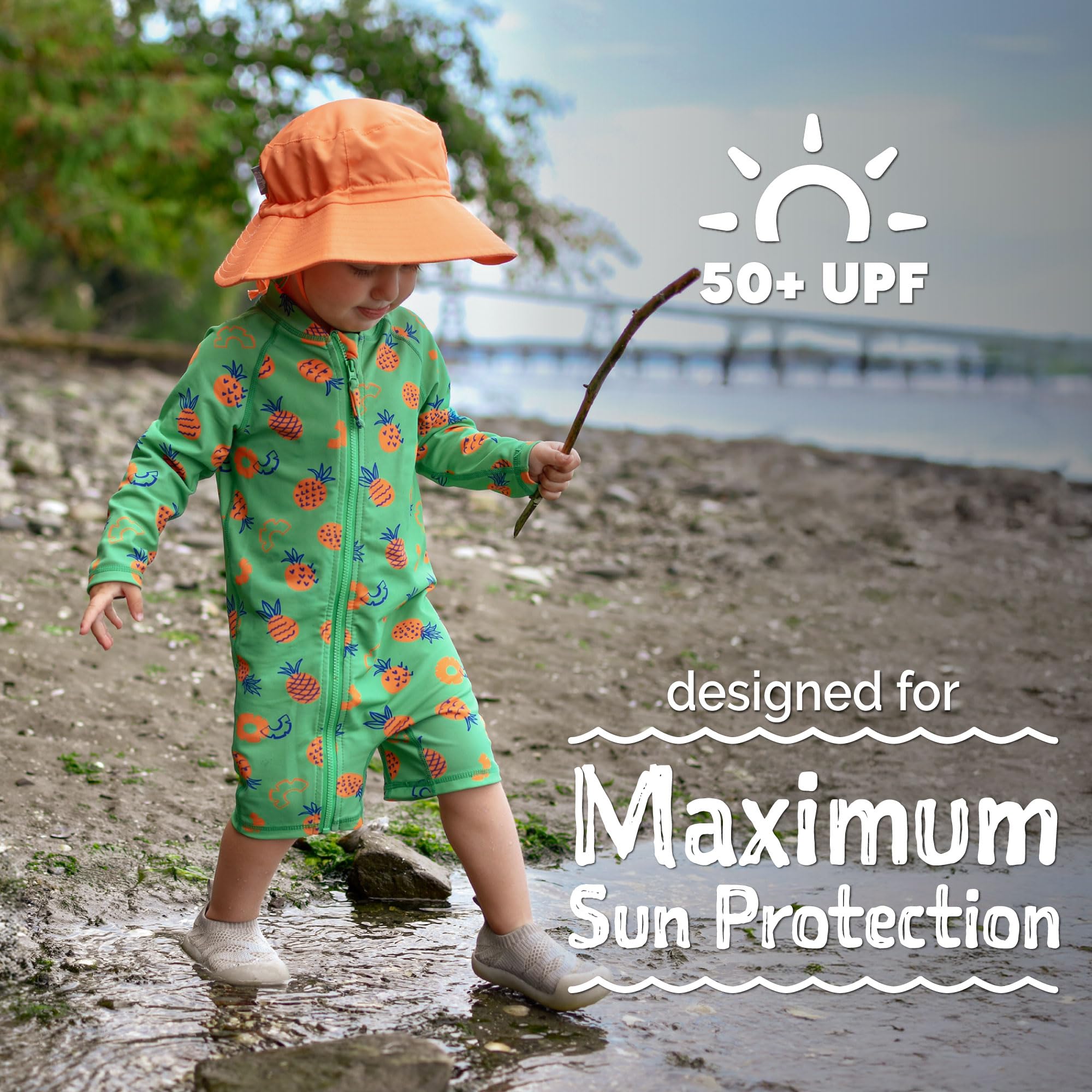 Jan & Jul Rashguard monoblocco per bambini con protezione UV per ragazzi e ragazze, Lontra, 18- 24 mesi