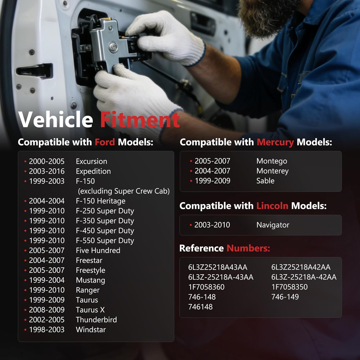 HYR Power Door Lock Actuator Compatible with Ford F150 F250 F350 F450 F550 Excursion Expedition, Lincoln Navigator, Mercury Monterey Sable and More, Front and Rear Side, 746-148 746-149, 2 Pins, 4 PCS