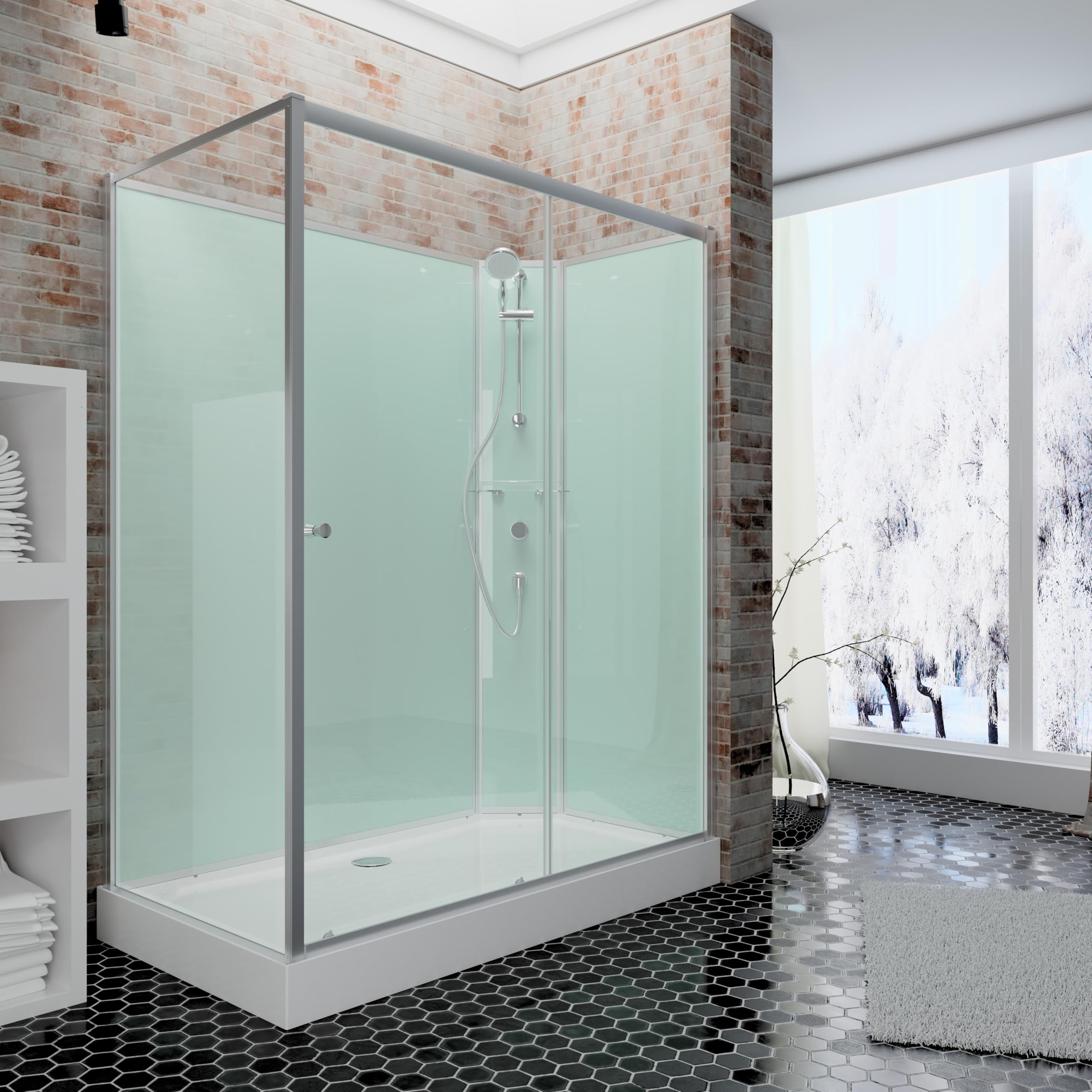 Schulte Fertigdusche Ibiza – Komplettdusche 120 × 80 cm
