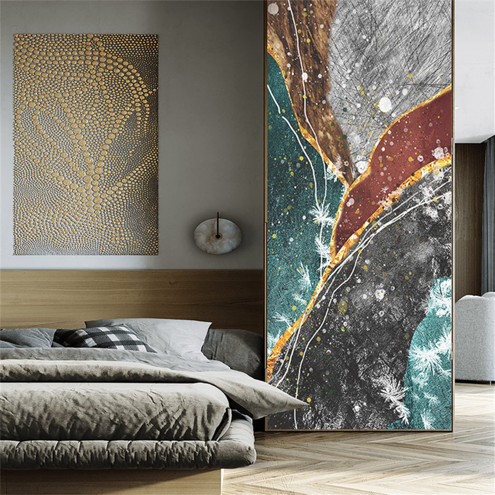 Pellicola per vetri oscurante,Pellicola privacy finestre,anti-peeping,Autoadesive,Anti-UV,astrazione verde ,Ideale per Ufficio Camera da Letto Sala(90cmx200cm)