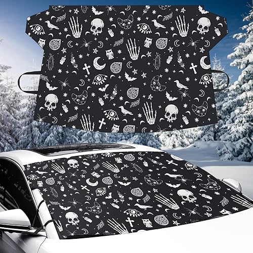 Miniatura 1 de Riakrum Cubierta para parabrisas de automóvil para hielo y nieve, tela Oxford, impermeable, cubierta de escarcha, cubierta de nieve para parabrisas