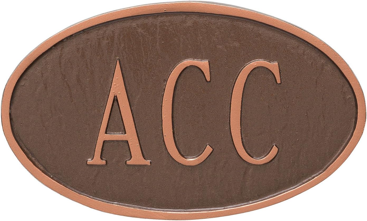 Montague Metal Rectangle Address Plaque Sign with Stakes, 6" x 15.75", Antique Copper