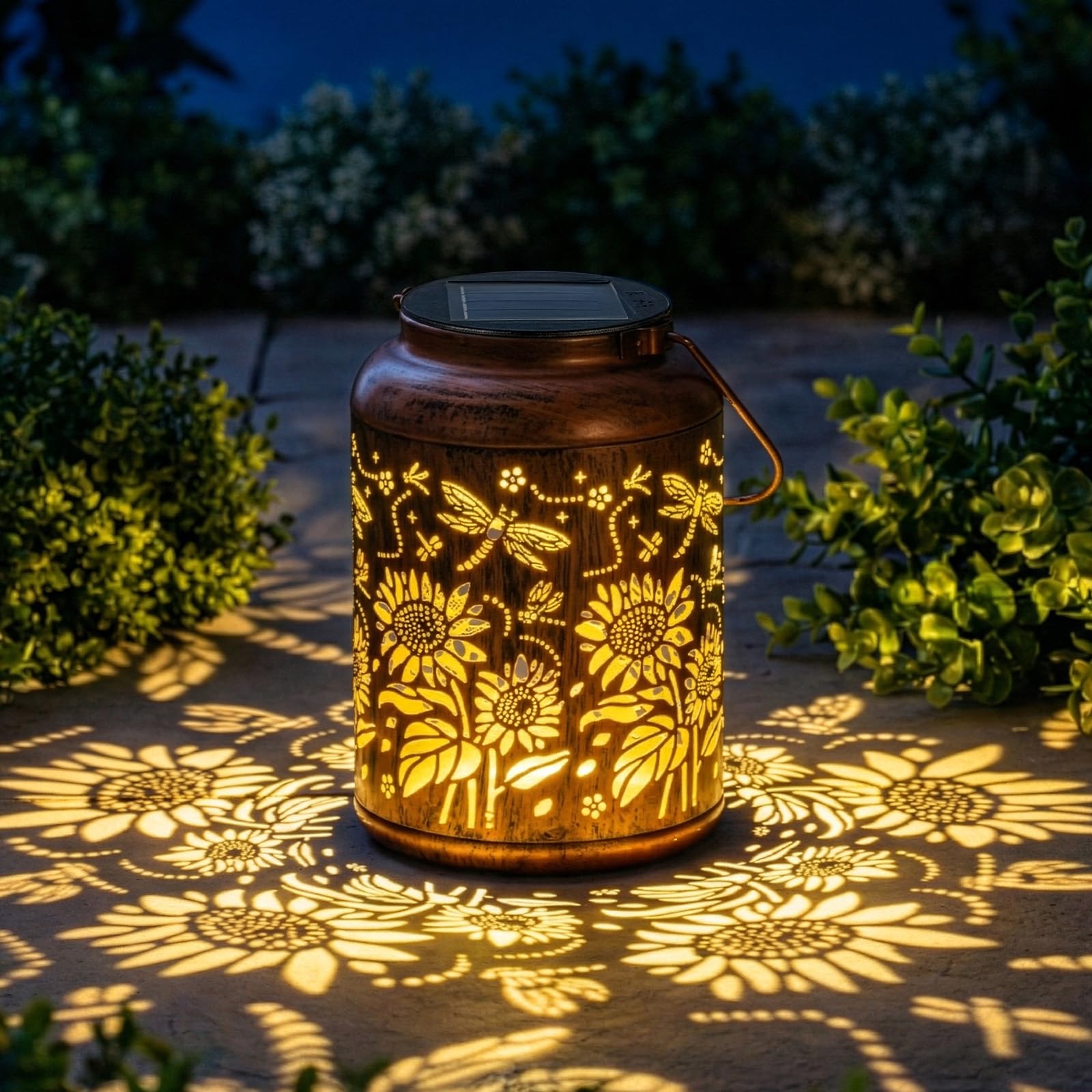 EVERGOODS Birthday Gifts for Women,Garden Ornaments Outdoor,Sunflower Solar Lanterns for The Garden,Gifts for Mothers Day Presents for Mum Grandma Her,Hanging Garden Lights for Patio Lawn Yard Decor