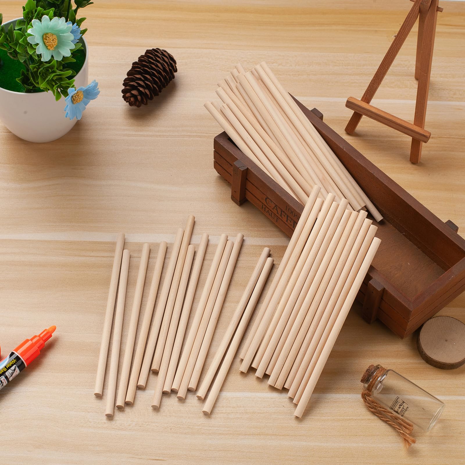 8 x 80 cm bastoncini di bambù non finiti – per artigianato e fai
