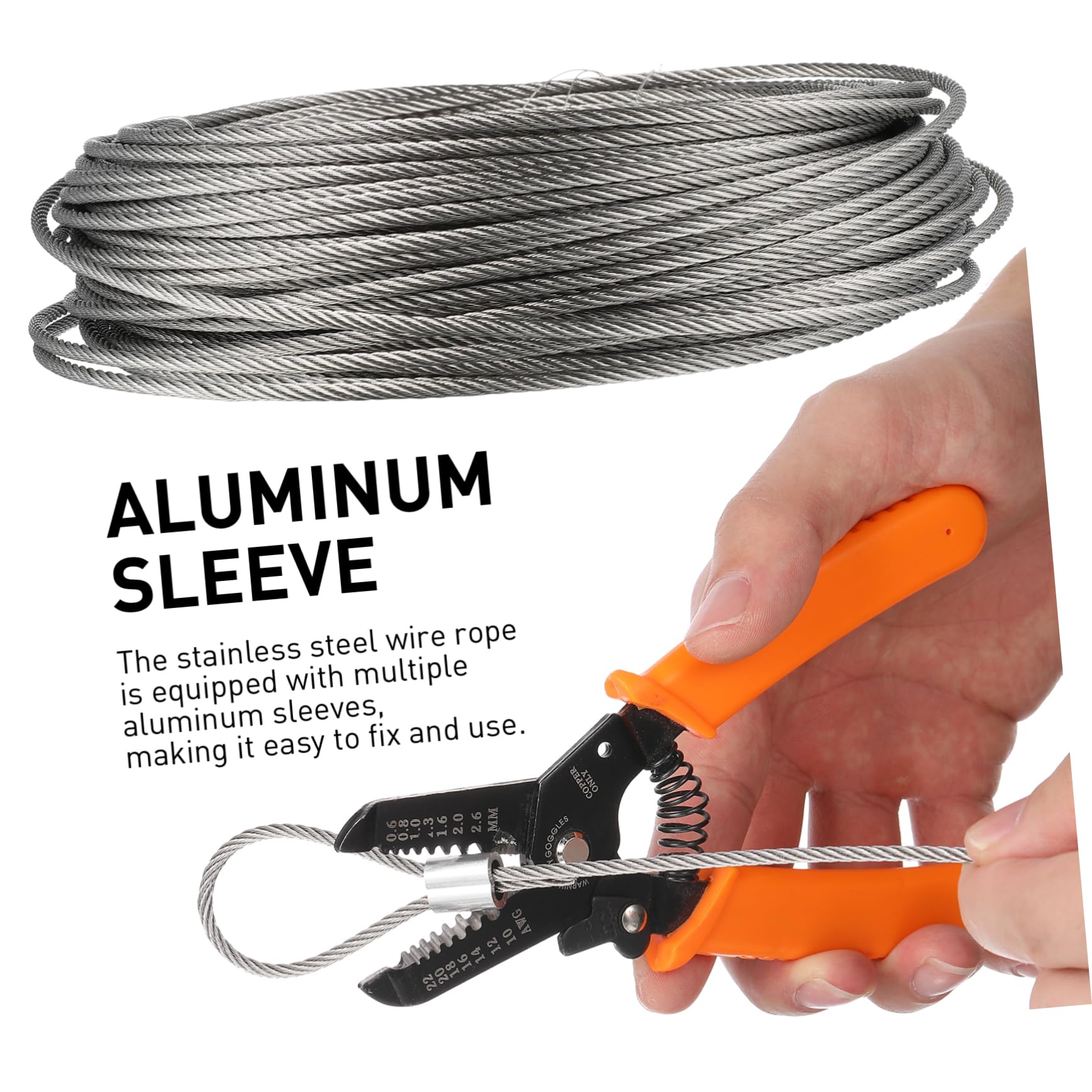 Câble Métallique en Acier Inoxydable 304 2mm, Robuste