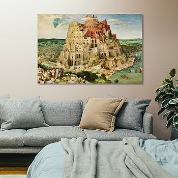 ブリューゲル　「バベルの塔」水晶絵　絵画　アートパネル　絵　アート　壁掛け　名画 471082-1.jpg