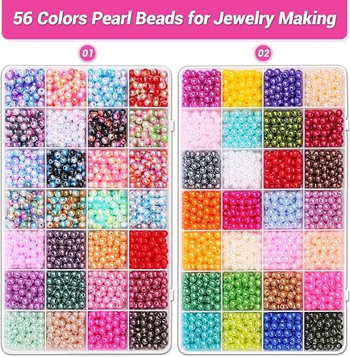 Miniatura 9 de 2000 cuentas de perlas para hacer joyas, 28 colores con 1300 cuentas de letras para hacer pulseras, kit de fabricación de pulseras de cuentas con