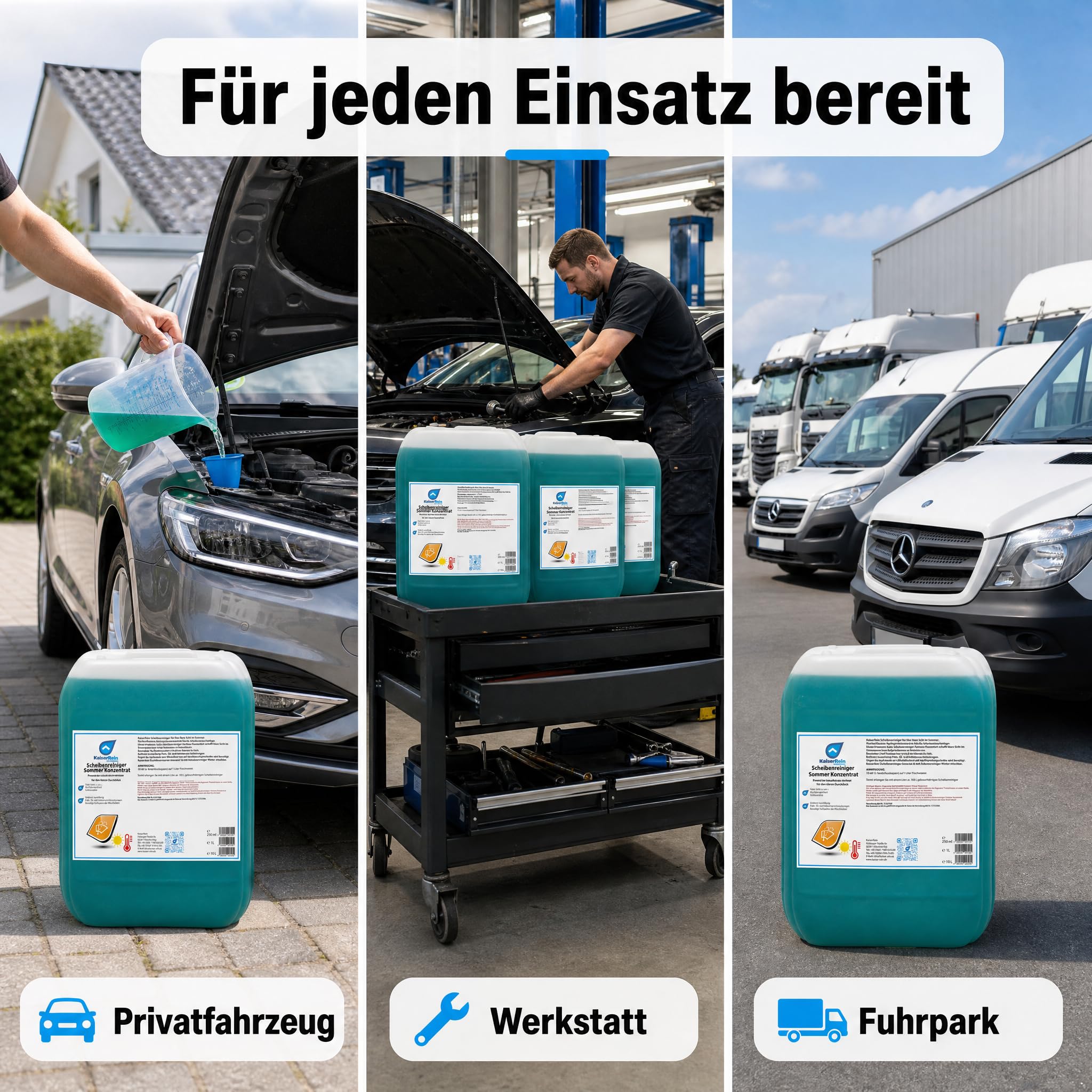KaiserRein Scheibenreiniger Auto Sommer Konzentrat 10L Kanister Scheibenwischwasser Auto Wischwasser Sommer guter Geruch Autoscheibenreiniger