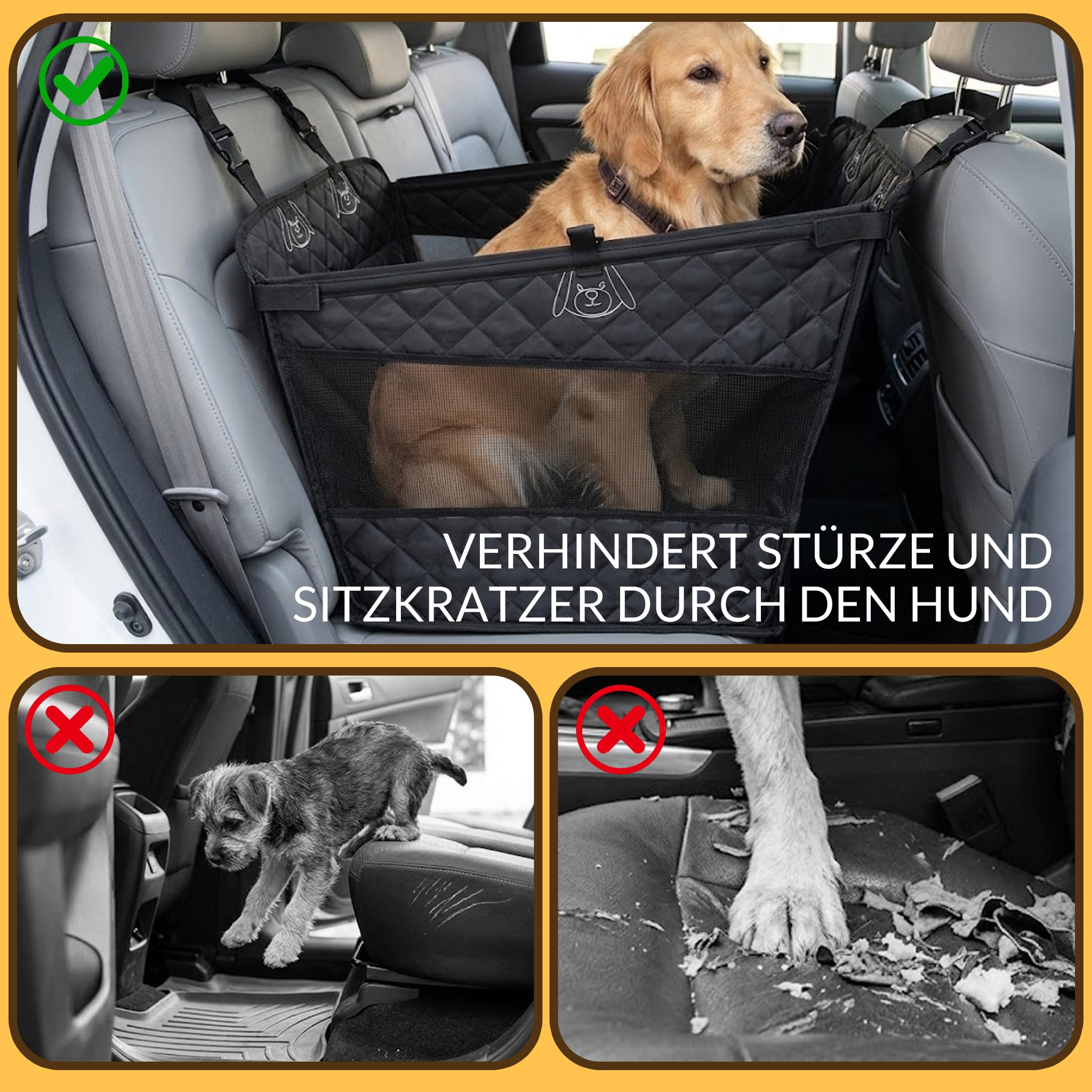 Dog Car Seat Back Seat for Small Medium Dogs Autositz für Hunde, Rückenlehne für kleine bis mittelgroße Hunde