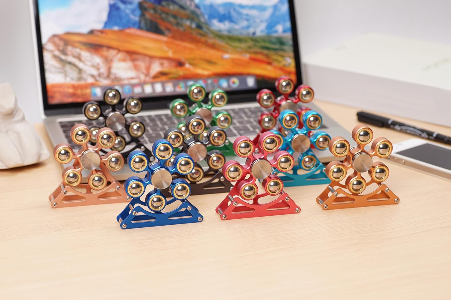 Desk-Fidget-Toys for Ferris-Wheels-Spinner: 4mins Metal Kinetic-Spinner Cool-Gadgets for Office Home School Christmas, EDC-Toy ADHD Tools Cool-Stuff Stress Relief Gift for Kid Children Teen Adult