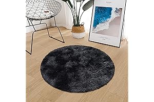 Tie-Dyed Black Round Rug: Cozy Circle for Modern Homes