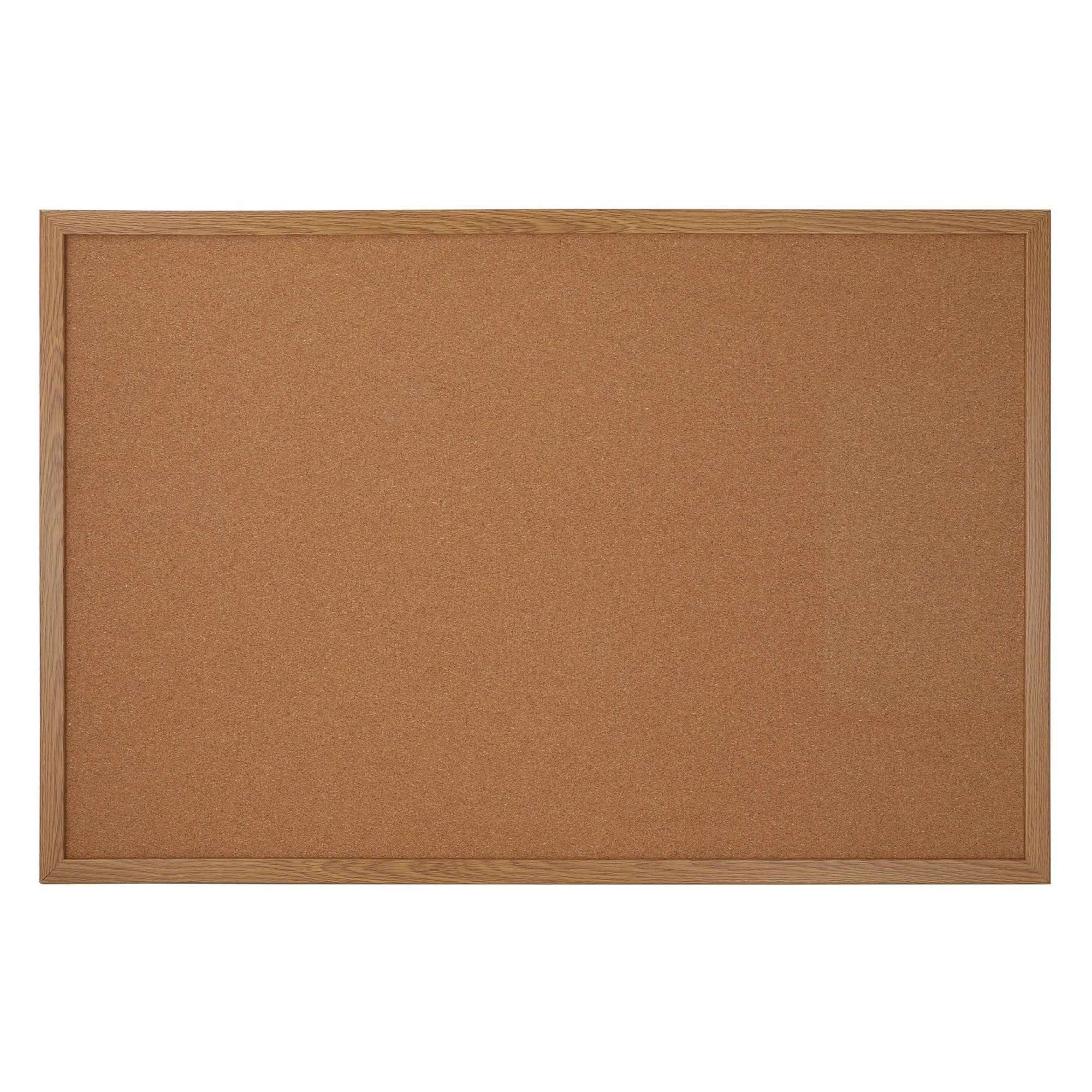 office depot® brand cork bulletin board, 24" x 36", wood frame with light oak finish