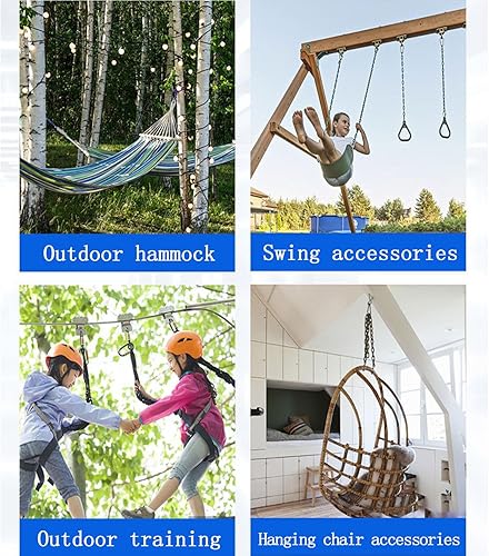 Miniatura 4 de Amzbear Kit para colgar hamacas, ganchos colgantes resistentes para columpio, kit de ganchos giratorios de 360, acero inoxidable, ganchos de hamaca