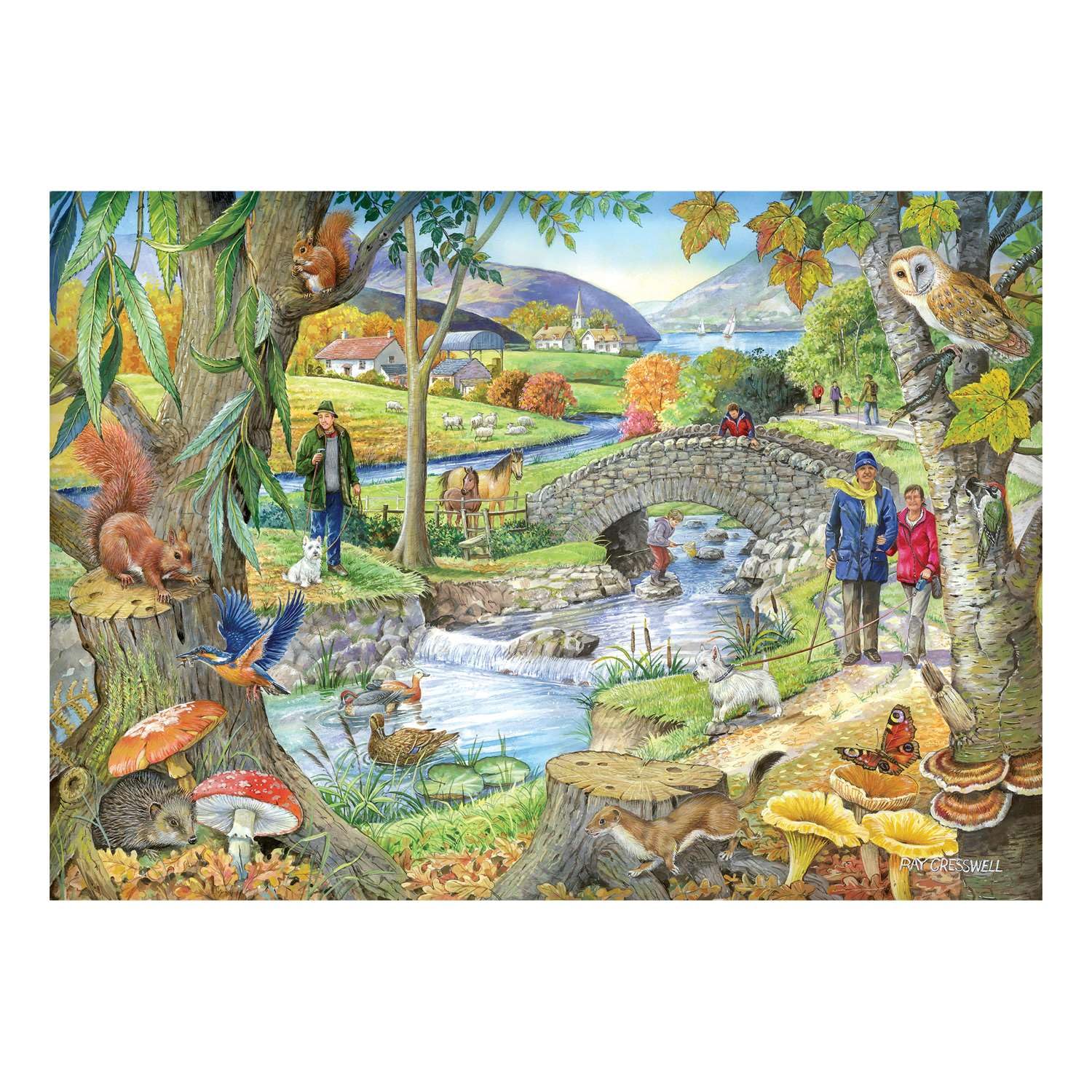 The House of Puzzles Riverside Walk Jigsaw, Big 250 Piece Jigsaws For Adults & Kids, Extra Large Pieces, Artist Illustrated - Image 2