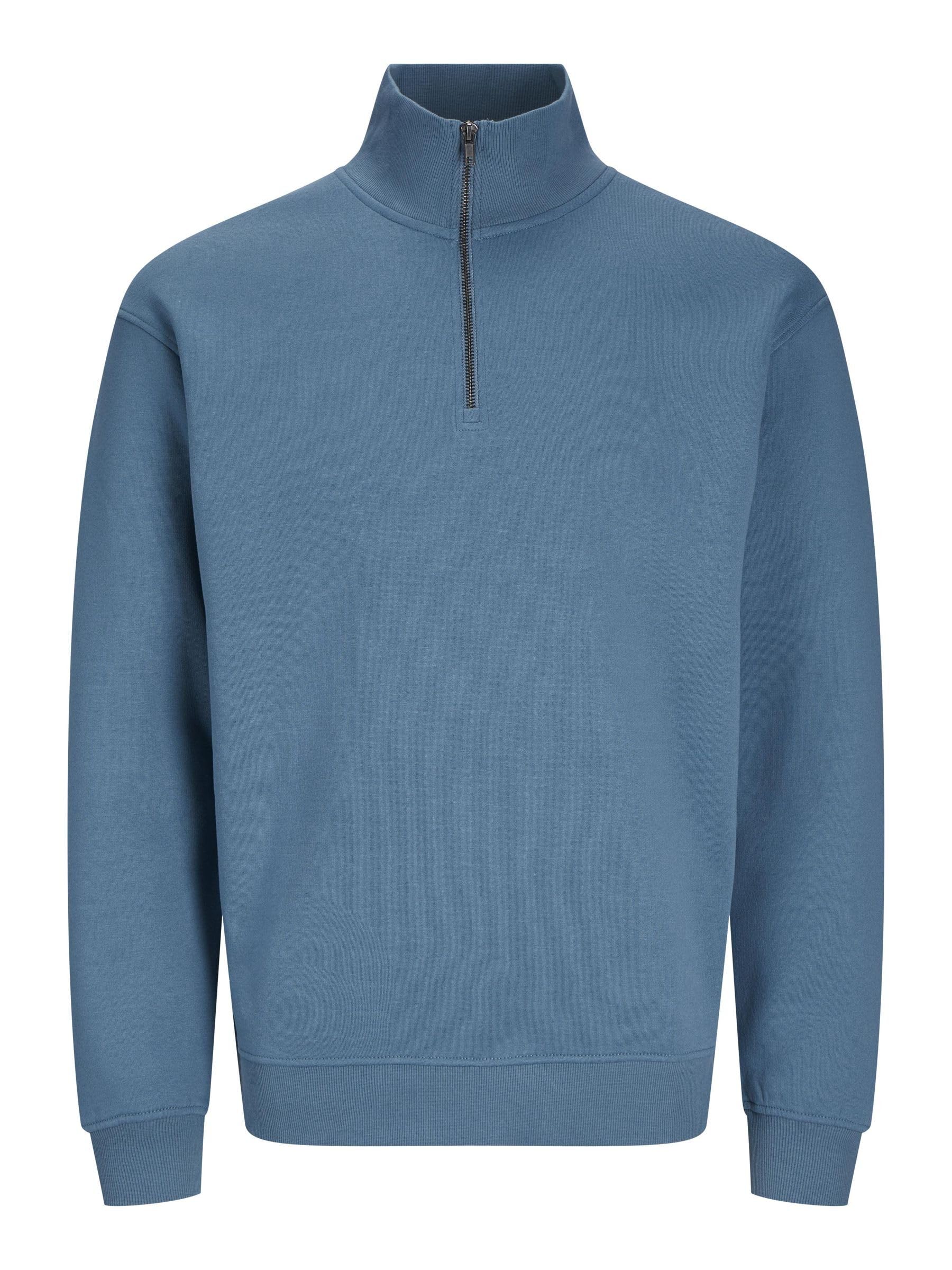 JACK & JONES Men's Jjebradley Sweat Half Zip Noos Sweatshirt, Oceanview, S