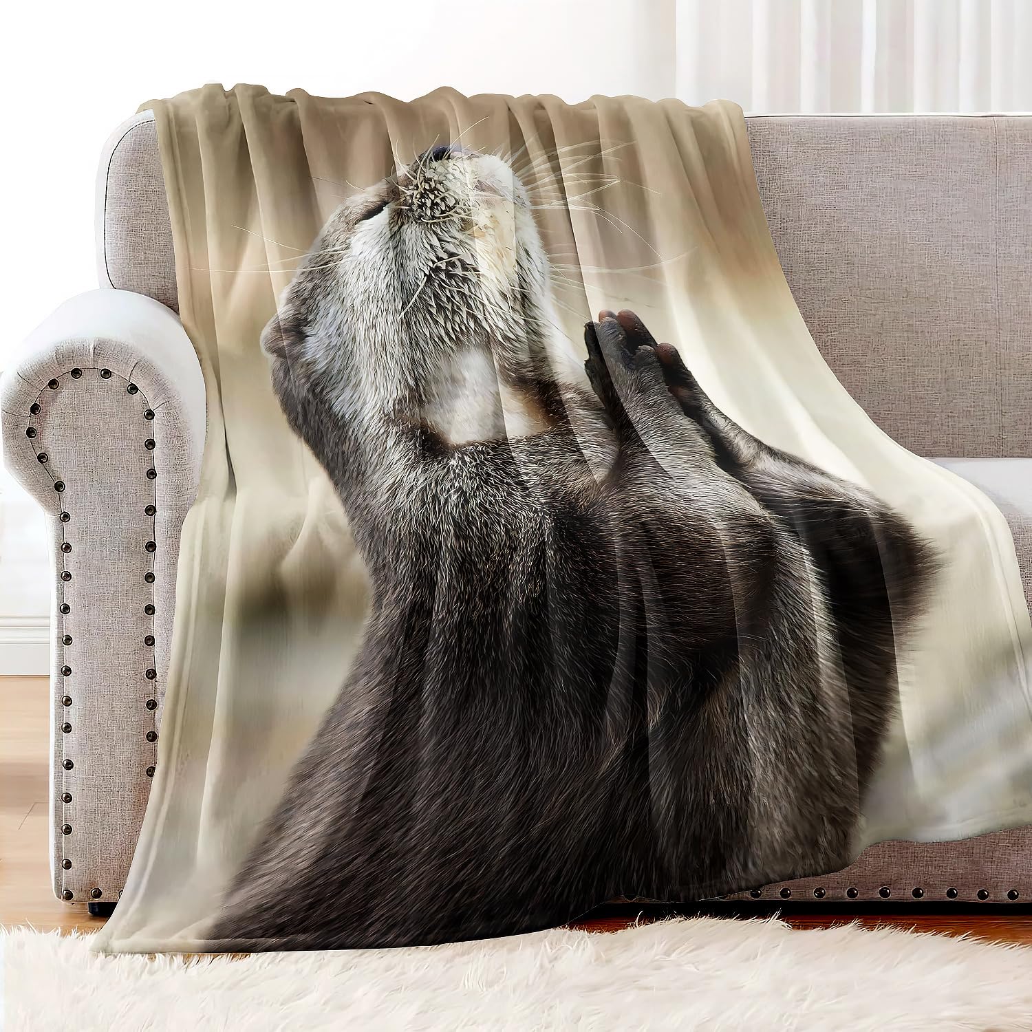 YISUMEI - 150 x 200 cm Decke - Otter Fleecedecke,Kaschmir-Gefühl Kuscheldecke Geeignet für Bett oder Sofa
