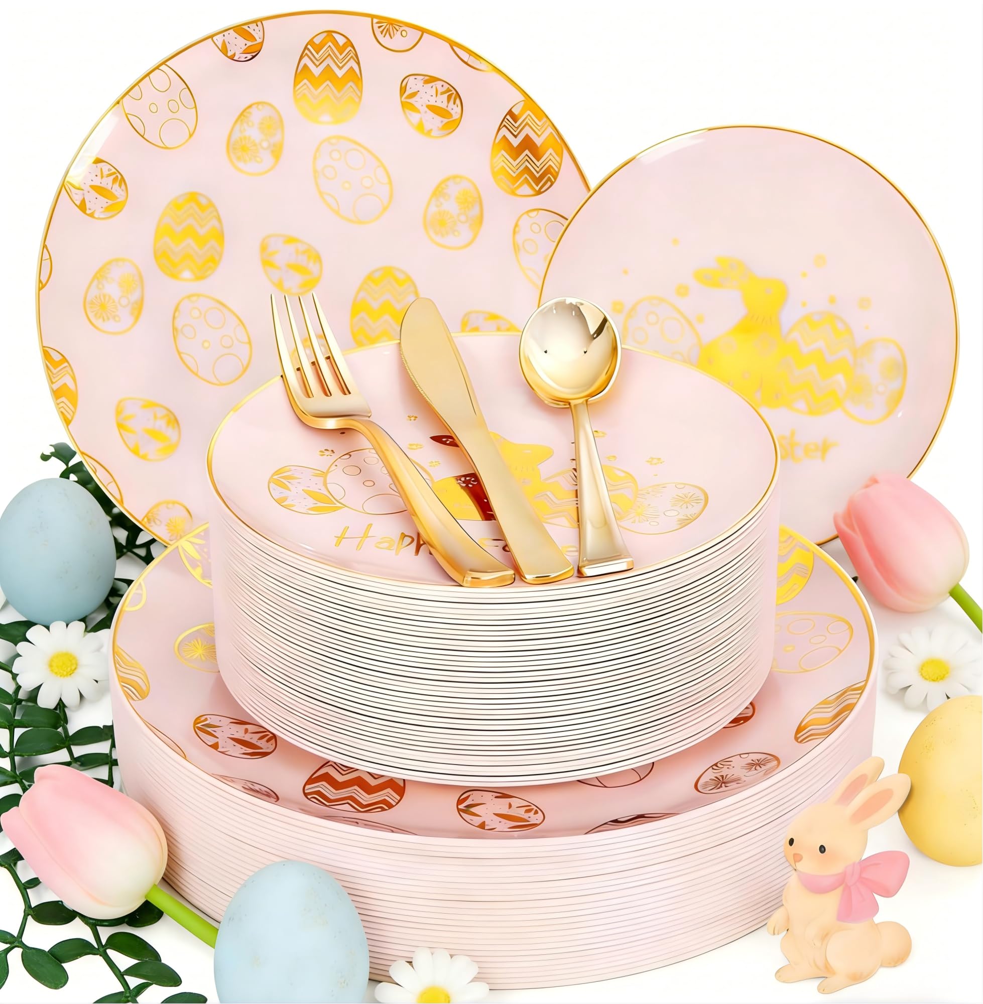 Green Plastic Plates & Cutlery Set - Party Supplies -16