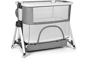 Newborn to Toddler Bassinet with 4 Stages: YAMENSmile Baby Swingable Bassinet