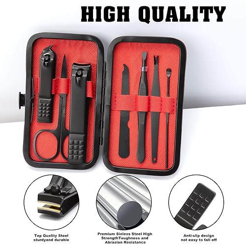 Miniatura 3 de Juego de manicura y pedicura para cortaúñas, kit de manicura de acero inoxidable 7 en 1, kits de aseo, regalos de Navidad de menos de 5 dólares,