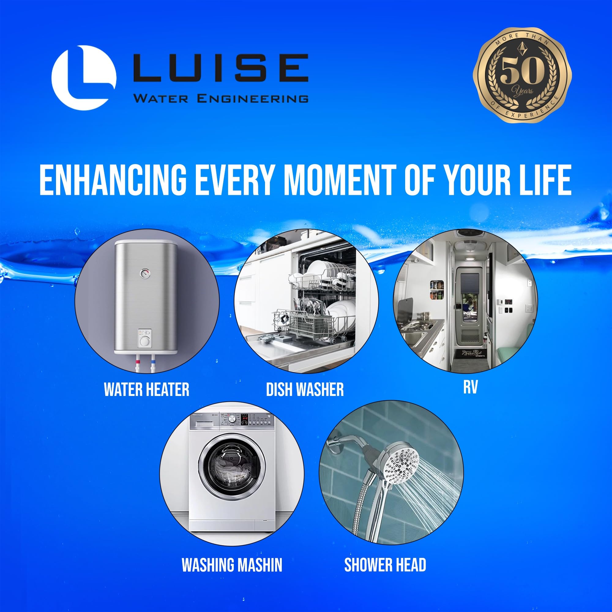 Luise Cartucho especial de carbón activado y resina de intercambio iónico (L516.1000), proporciona filtración y ablandamiento del agua. Ideal para el hogar, acuario y uso industrial