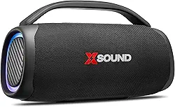 Caixa de Som Boombox, Mondial XSound- BX-100-BL - 100W-Bluetooth-Luzes Mic USB APP Bateria 14H SdCard