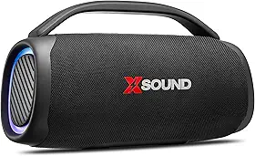 Caixa de Som Boombox, Mondial XSound- BX-100-BL - 100W-Bluetooth-Luzes Mic USB APP Bateria 14H SdCard