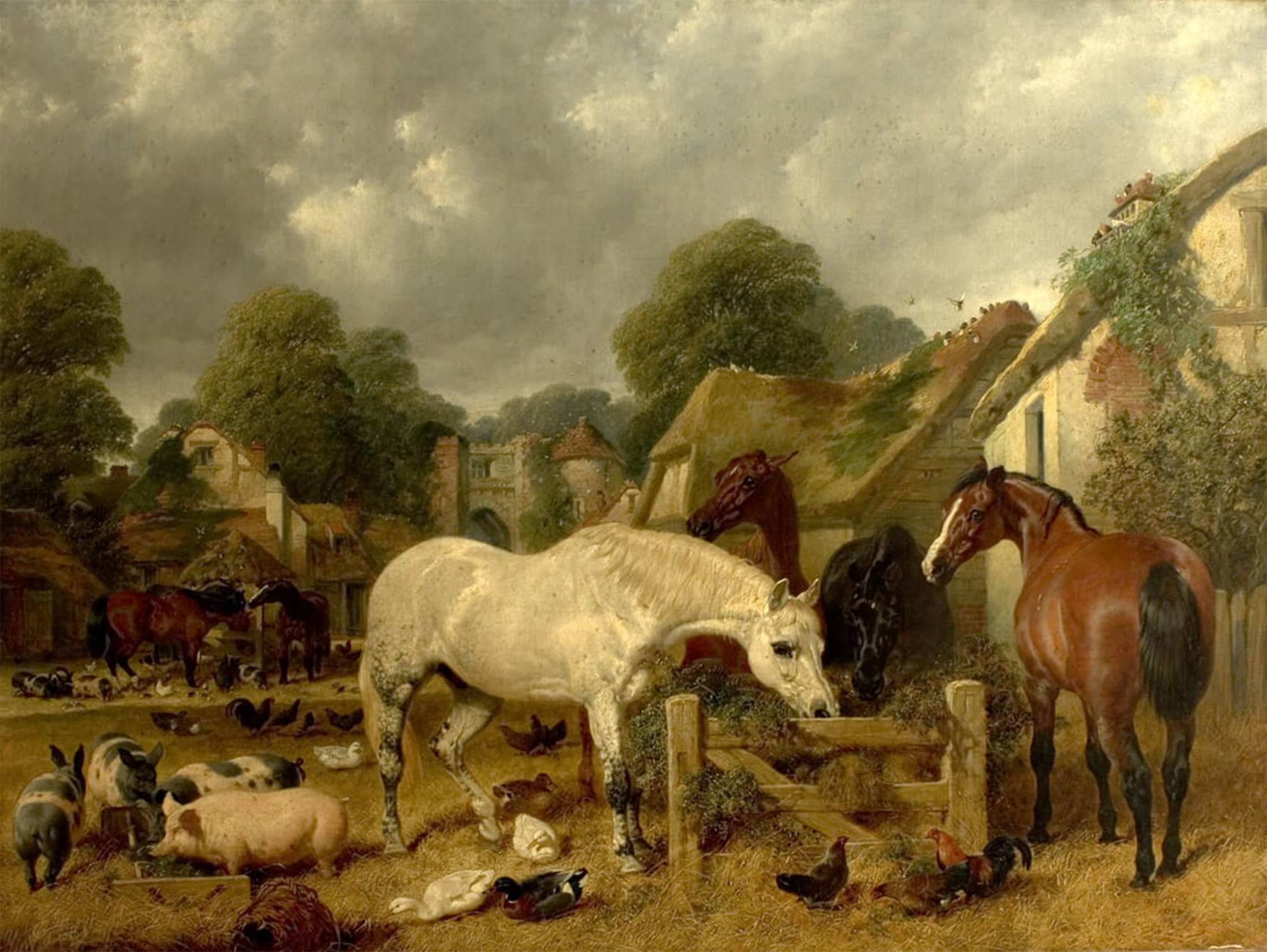 POSTERIIk Famous Print Pop Art Wall Art Graffiti Horses in a Paddock by Frederick Herring Senior Art Prints for Home Decor 60x90cm