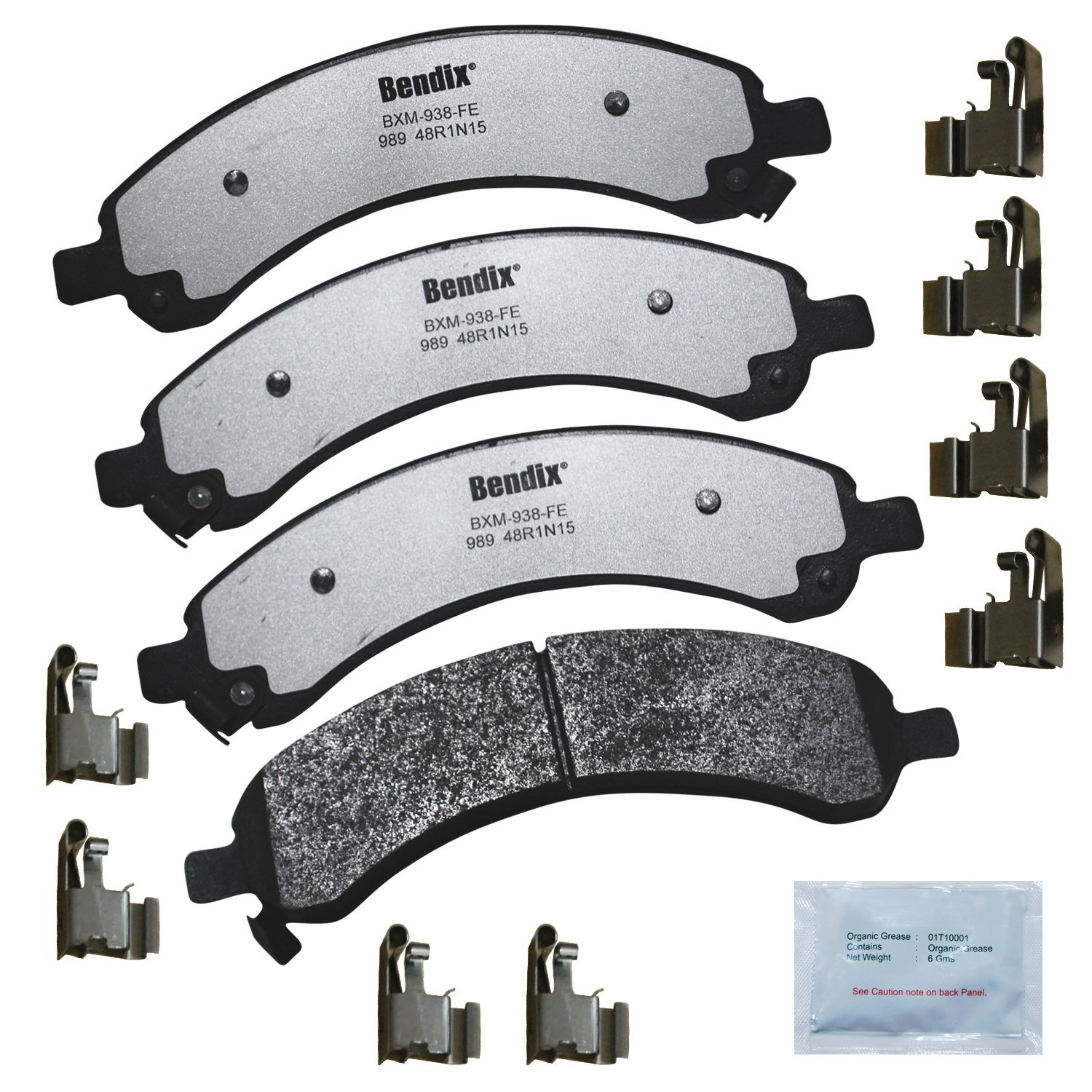 Bendix Fleet Metlok MKD989FM Semi-Metallic Rear Brake Pads for Chevrolet Express 3500 2008-2003, GMC Savana 3500 2008-2003