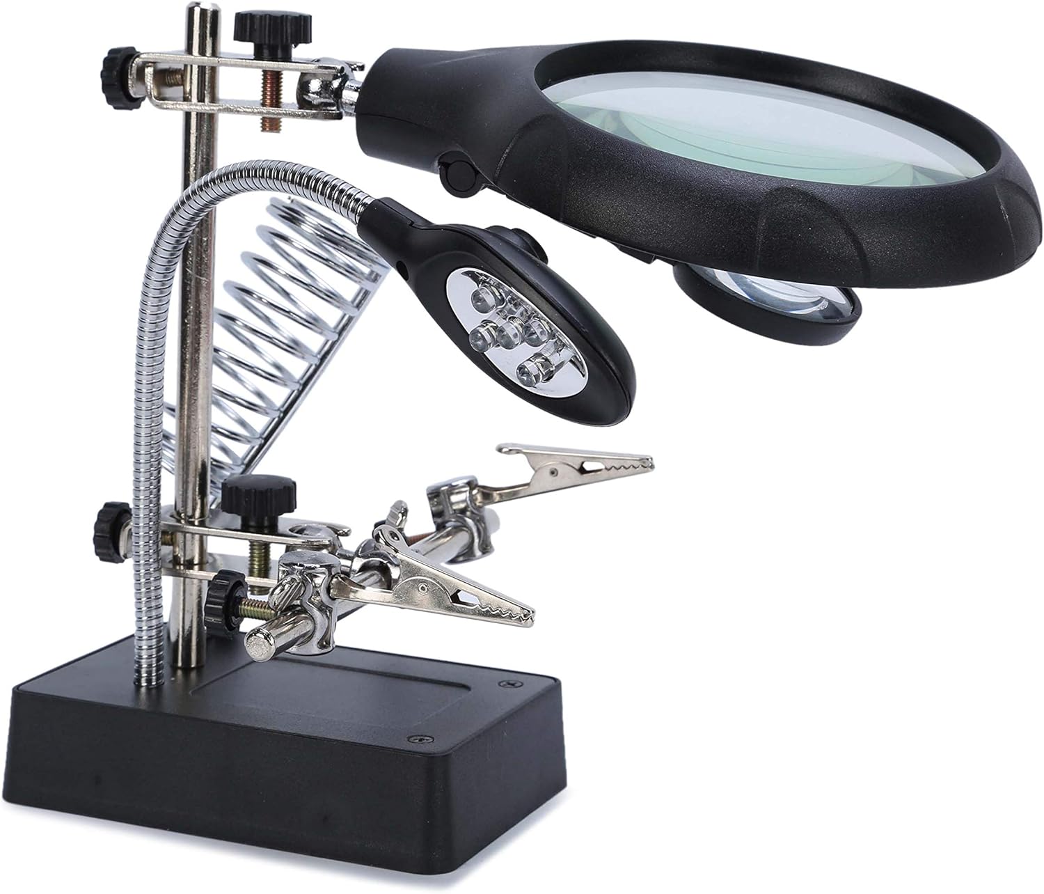 ENJOHOS 2.5X 7.5X 10x Loupe de Support Loupes 5 LEDs Fer à Souder
