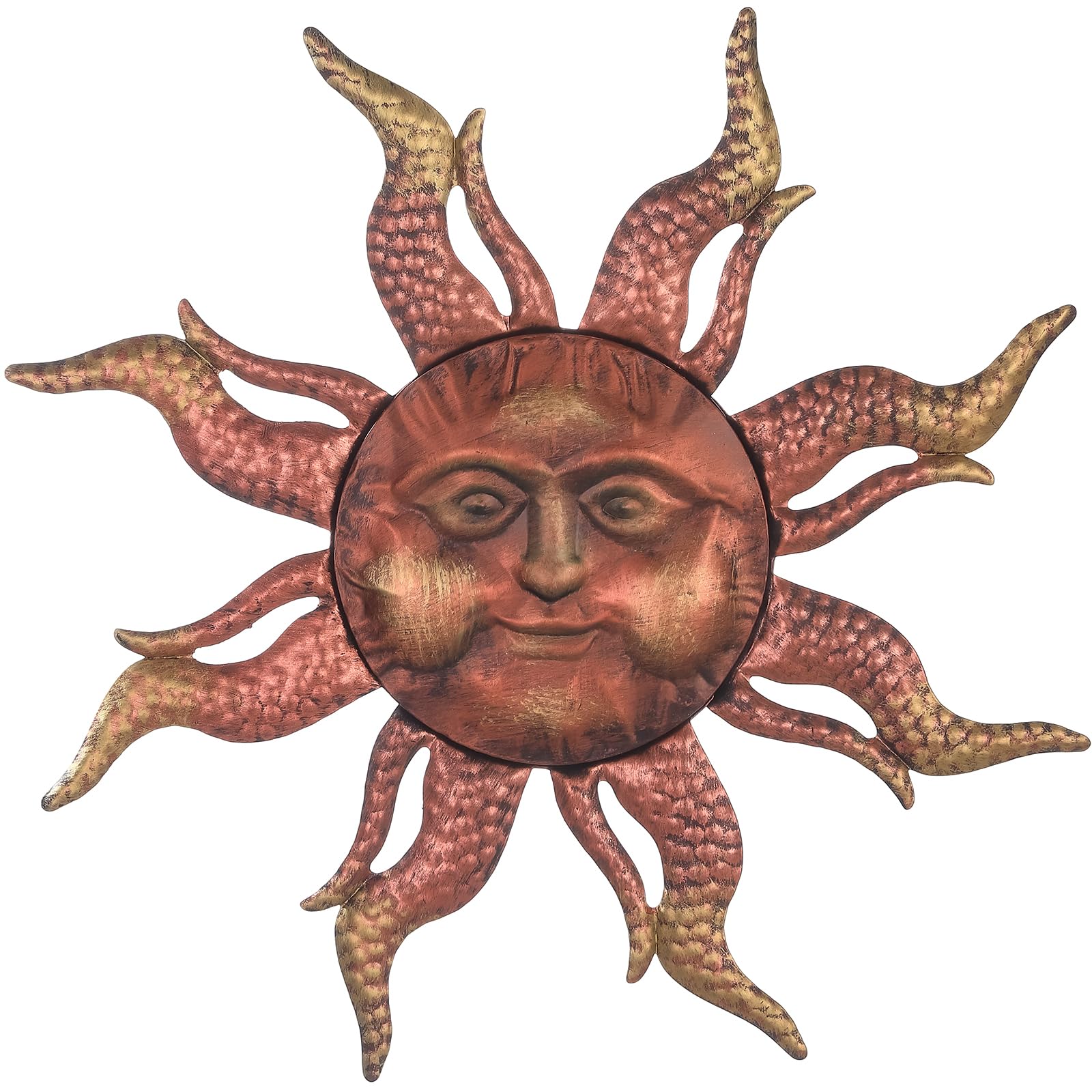 MOCOME Sun Metal Wall Art - 18.5" Metal Sun Wall Decor for Outdoor Indoor.