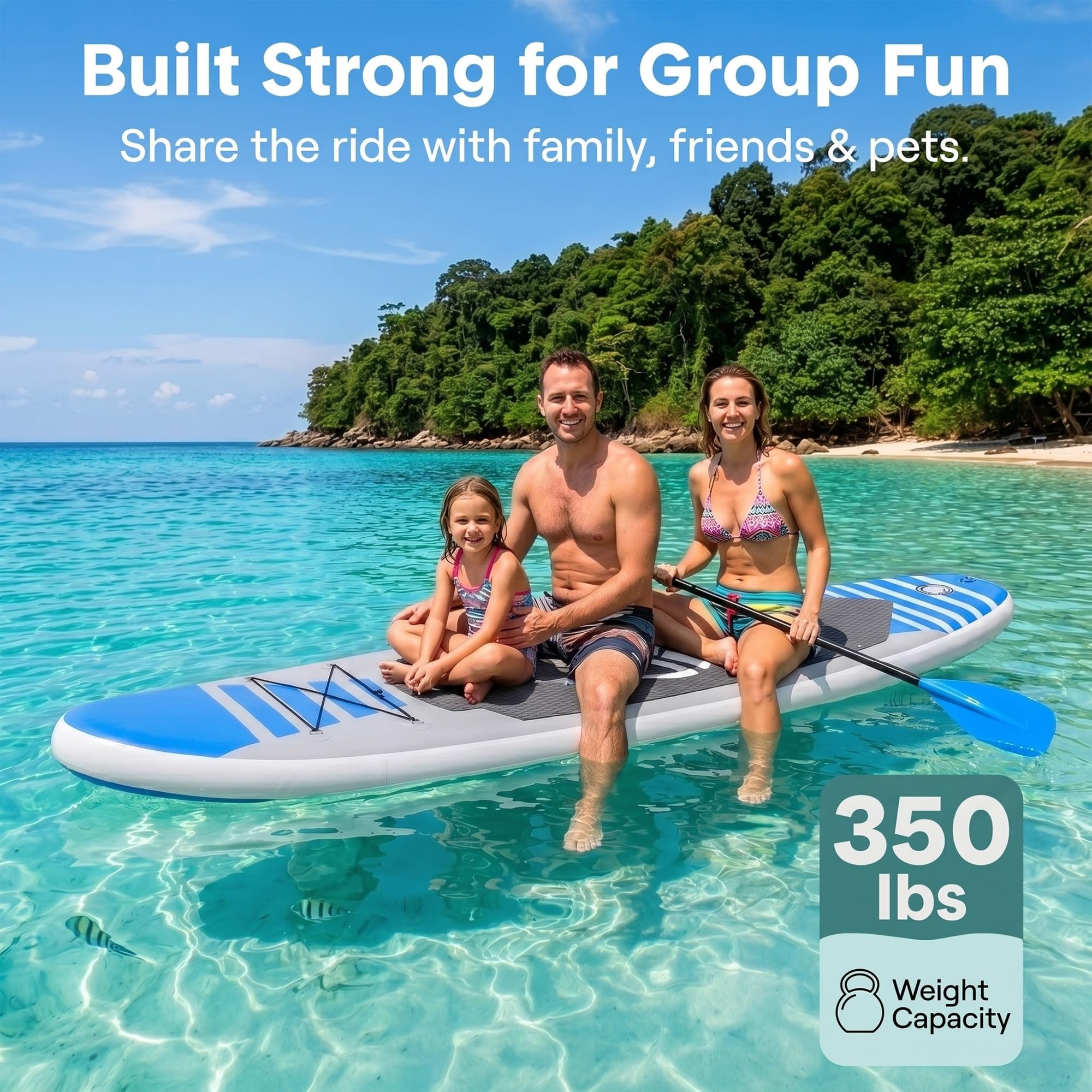 SereneLife Deska do wiosłowania Opblaasbaar Stand Up (15 cm Dik) stawia Premium SUP Akcesoria & Draagtas, stojak Brede, Bodemvin voor Peddelen, Surfcontrole, Antislip Dek, Jeugd & Volwassen