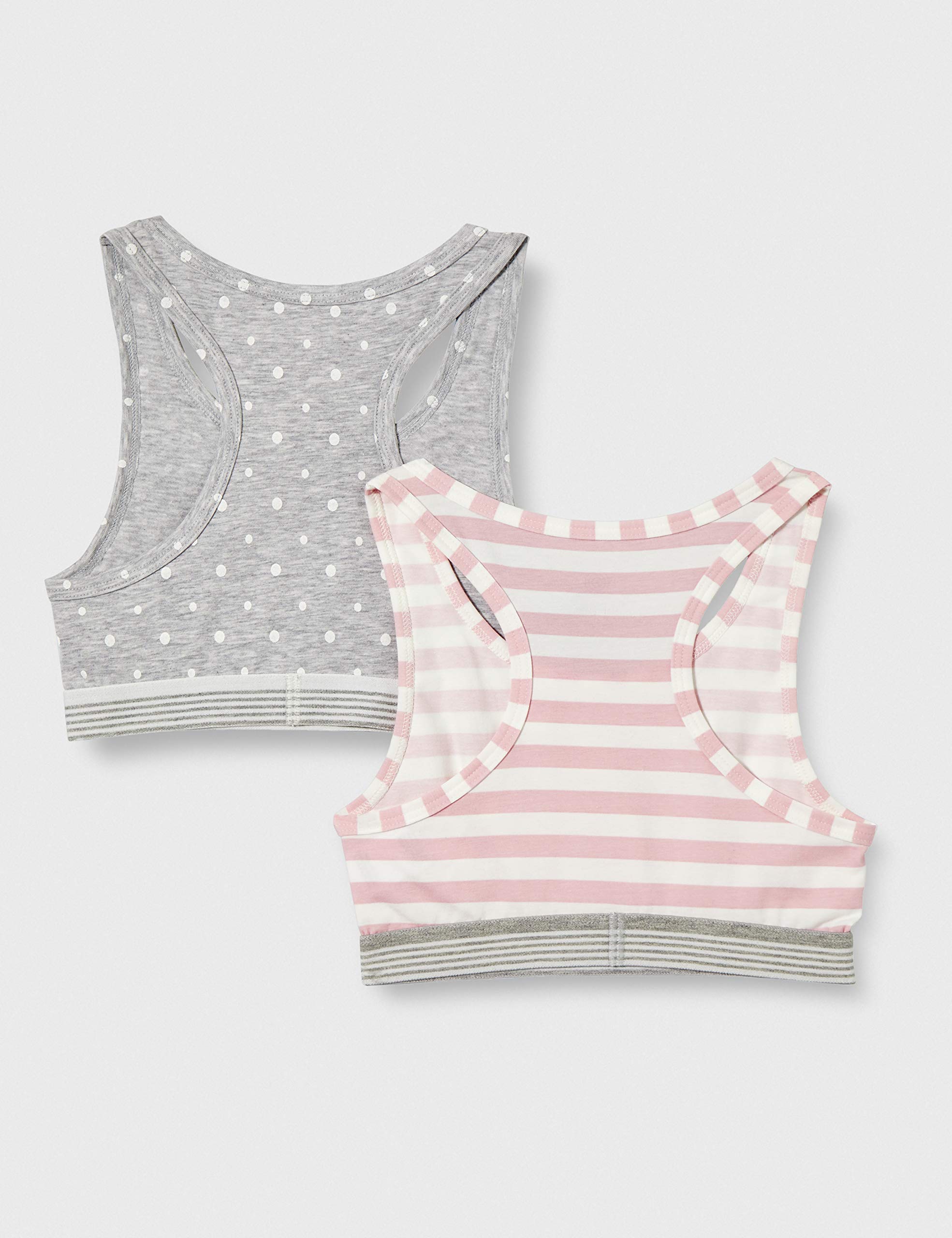 Sanetta Mädchen-Bustier (Doppelpack) Graumelange und Schwarz | Bequemes und angenehmes Bustier für Mädchen aus einem Baumwoll-Mix. Inhalt: 2er Set Unterwäsche für Mädchen