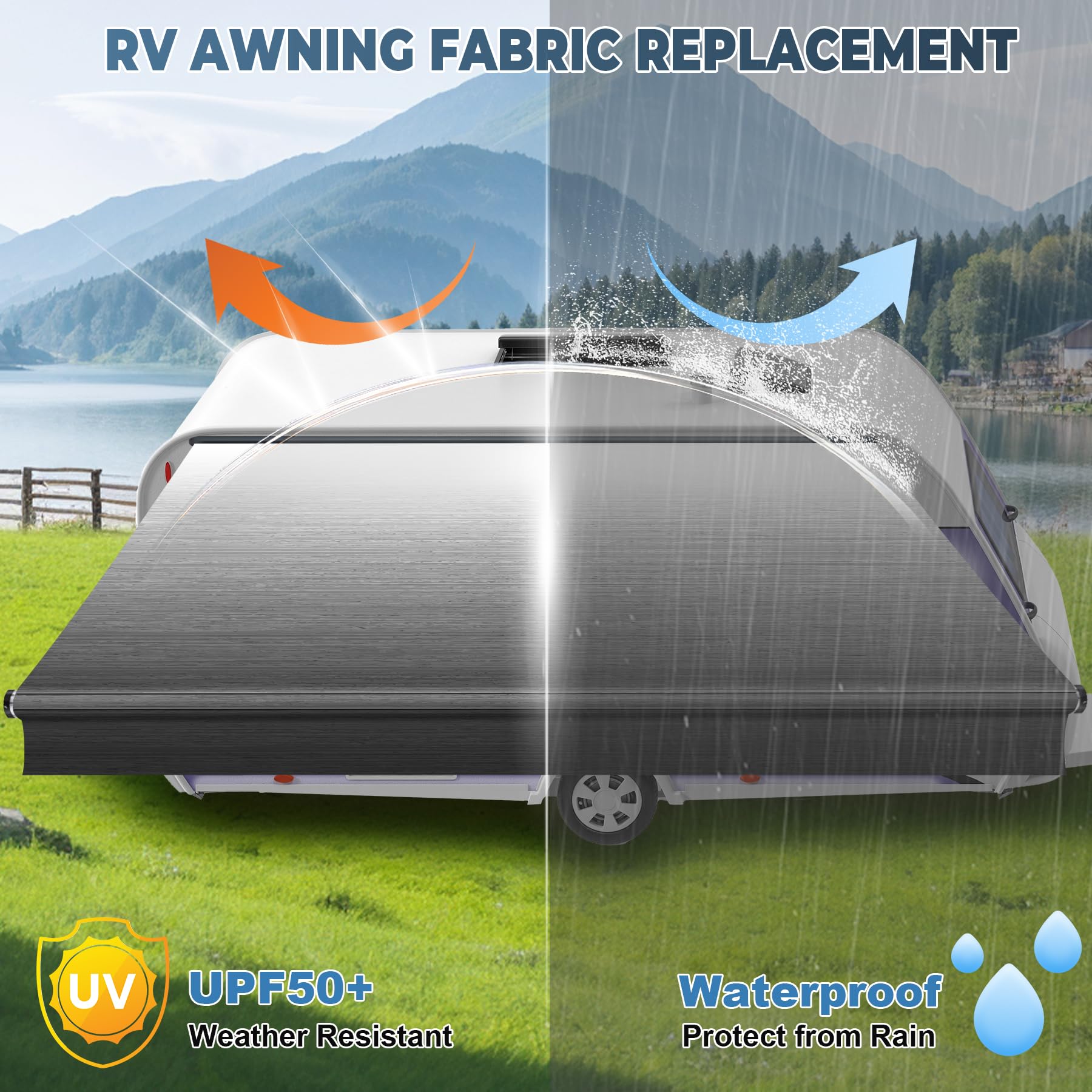 Snapklik.com : RV Awning Fabric Replacement, 19.5oz Super Heavy Vinyl ...