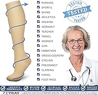 Vista 6 de FEYHAY Calcetines de compresión de cobre (3 pares) de 15-20 mmHg de circulación es la mejor atlética y diaria para hombres y mujeres, correr