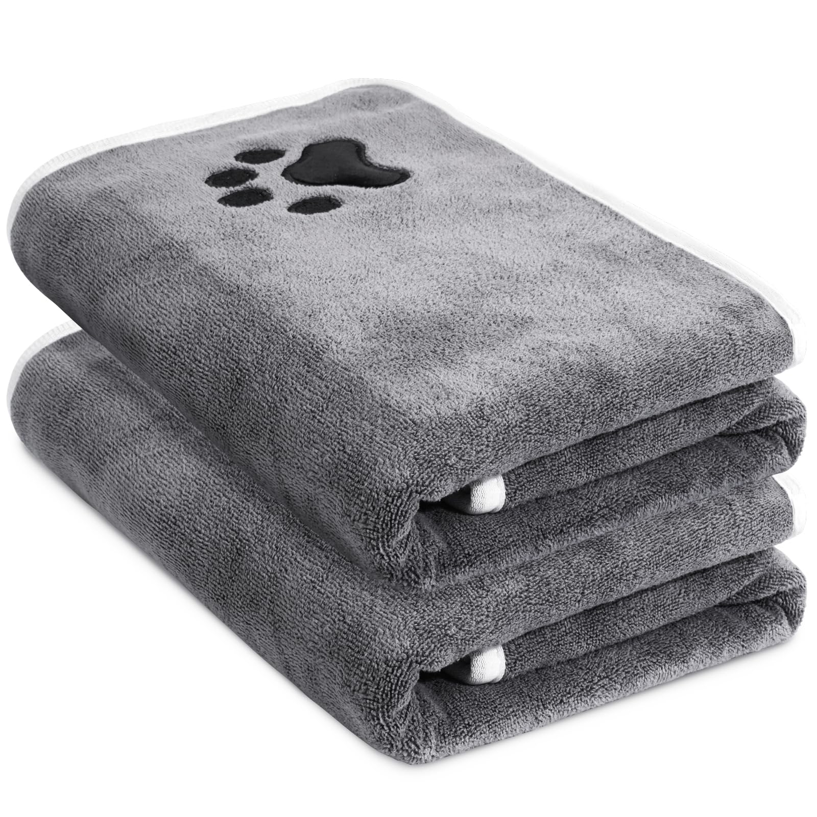 2er Set Hunde Handtuch extra saugfähig, Hundehandtücher aus Mikrofaser, Weich, Langlebig und Schnell Trocknend - Ideal für Kleine, Mittelgroße & Große Hunde