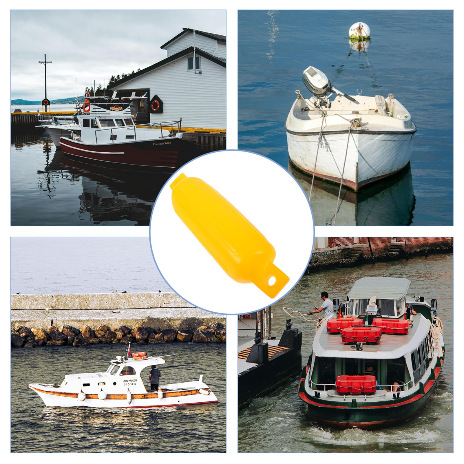 Toyvian Parabordo Gonfiabile per Yacht in PVC, Protezione Attracco Giallo