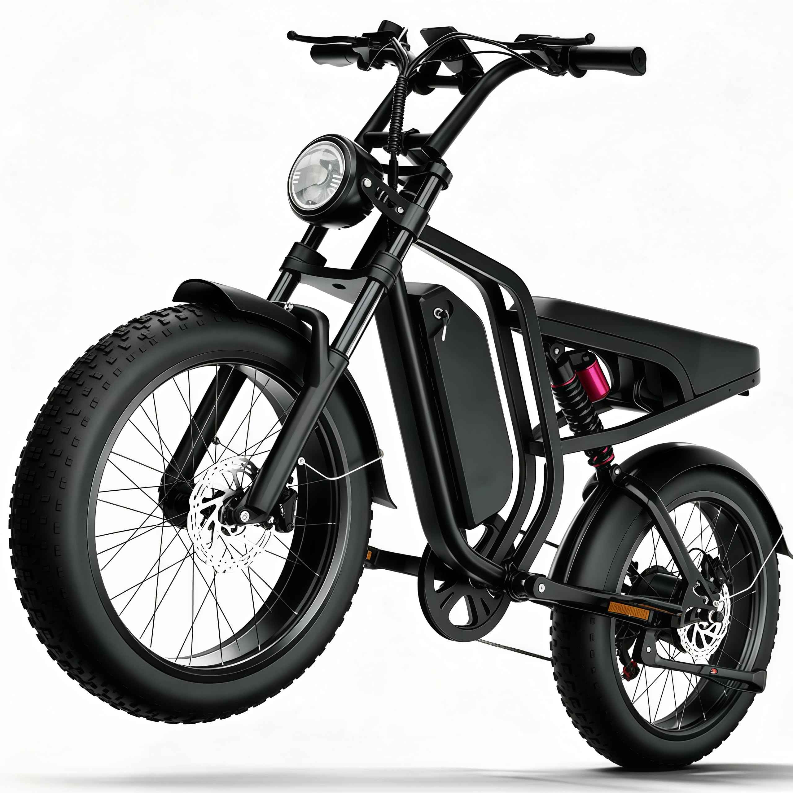 DEEPOWER E-Bike Für Erwachsene, 48V/52V 20Ah Abnehmbarer Akku, Bis Zu 60-110 KM Reichweite, 20 Zoll Fat Tire, Hydraulische Scheibenbremsen, Shimano 7-Gang, All-Terrain