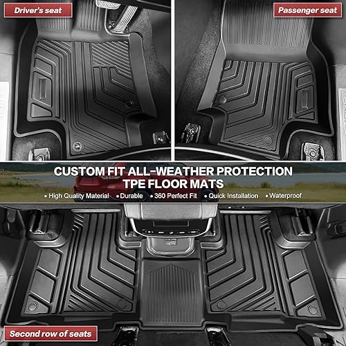Miniatura 9 de Alfombrilla de carga apta para Toyota Highlander 2020-2024, forro de carga TPE para todo tipo de clima, accesorios para Highlander de 7 asientos (no