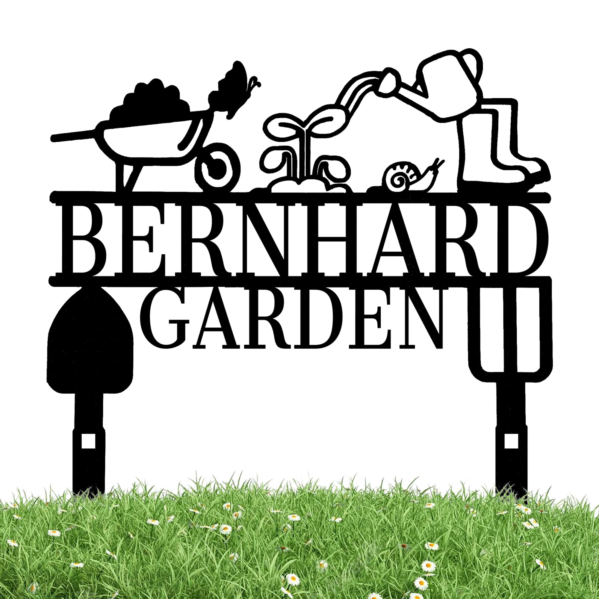 SJZUISL Personalized Garden Stake Metal Sign, Custom Garden Sign for Outside Gardening Gifts, Personalised Street Sign with Stake, House Address Numbers for Lawn