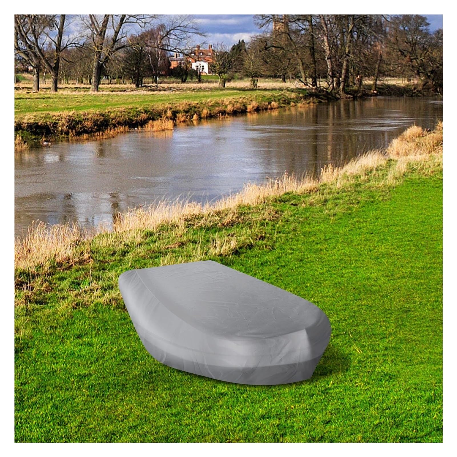 EmbarcacióN Neumática Funda Protectora, Funda Barco 210d Paño de Oxford, Impermeable, a Prueba de Polvo, Guardapolvo Funda de Lancha, Bote de Goma Funda de Lancha Motora(Size:330*165*46cm)