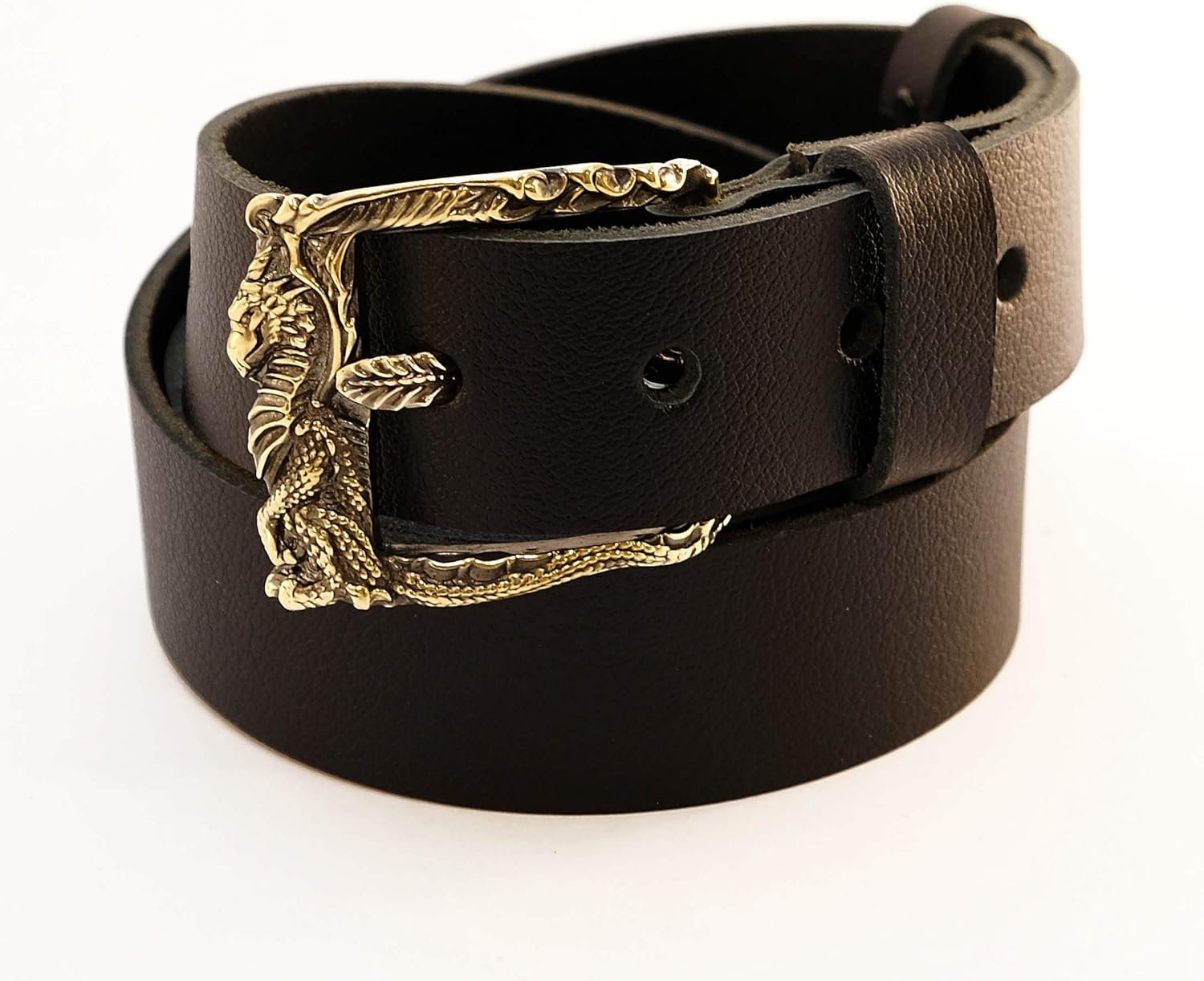 Belt buckle frame type Smaug dragon, Handmade 1.5 inch frame type solid brass belt buckle with snake for men and women
