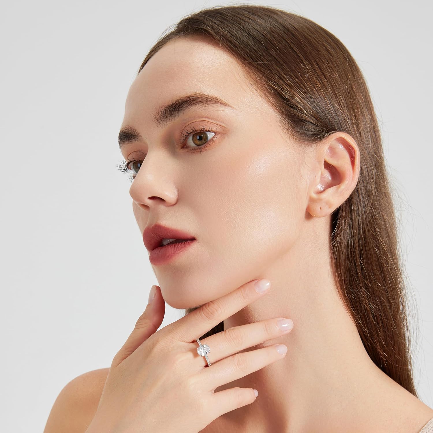 925 Sterling Silver Engagement Rings for Women Oval Cut Cubic Zirconia Wedding Promise Rings for Her Size 4-12.5 - Image 4