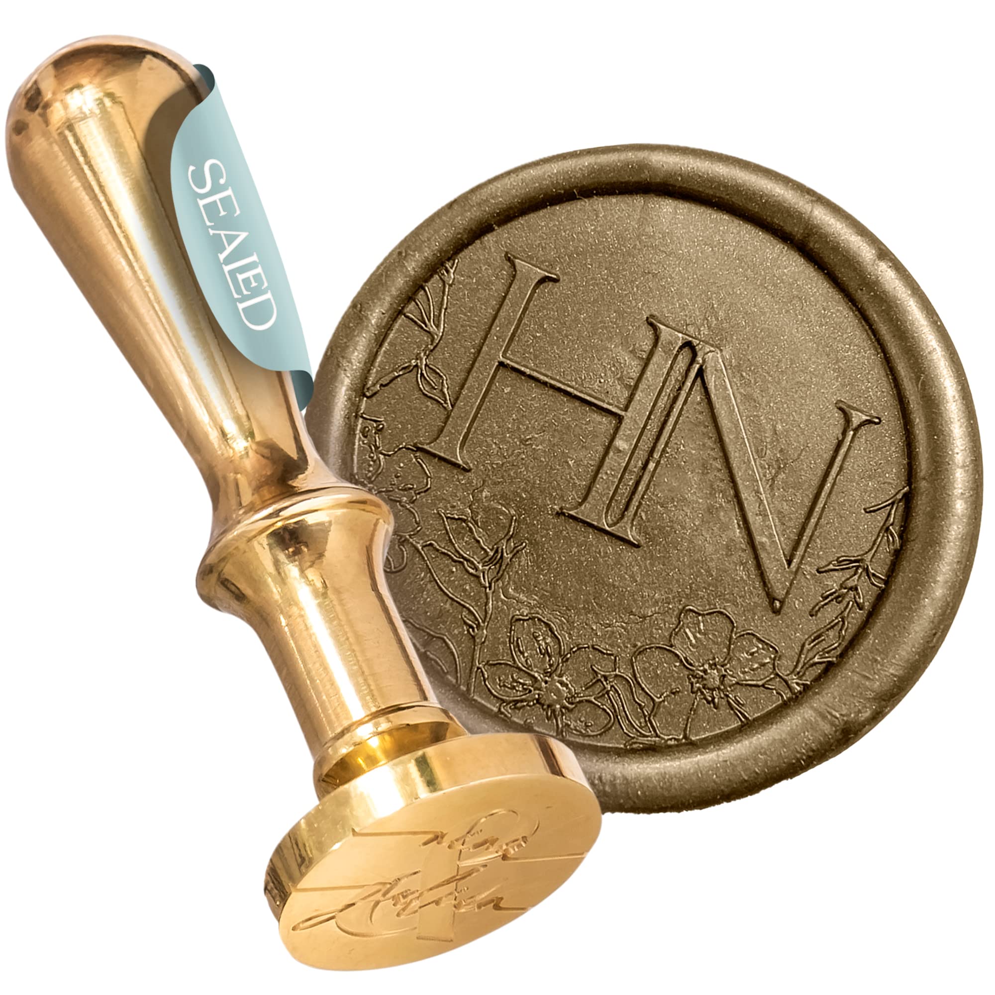 SEALED® Personalised Wax Seal Stamp – Custom Initials or Names | for Weddings, Gifting & Creative Projects (25–35mm – Style: Hannah) — image 1