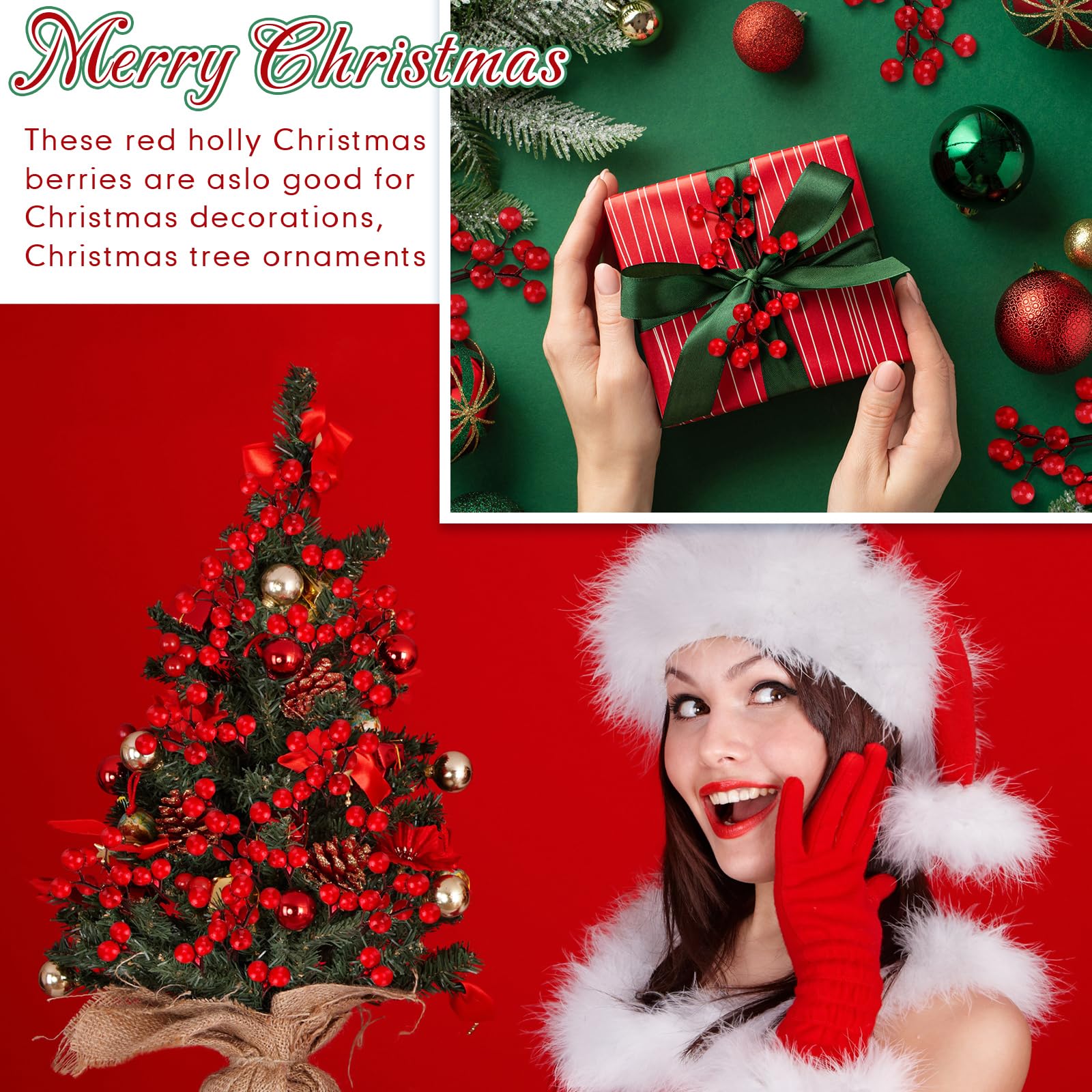 Lyrow 80 Stück künstliche rote Beeren Stiele Stechpalme 18 cm künstliche Beerenzweige künstliche Beeren Picks für Weihnachtsbaum Winter Urlaub Jahreszeit Hochzeit Floral Home Decor Xmas DIY Handwerk