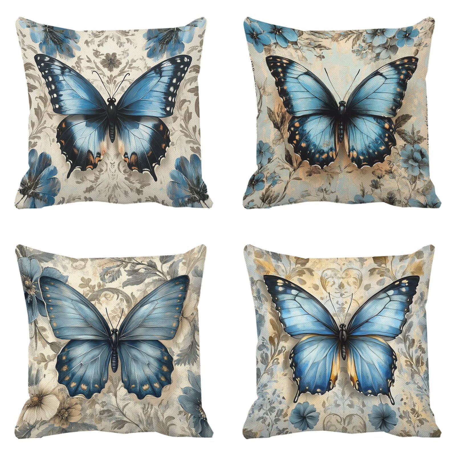 Housse de coussin canapé papillon déco gris pour sublimer votre jardin