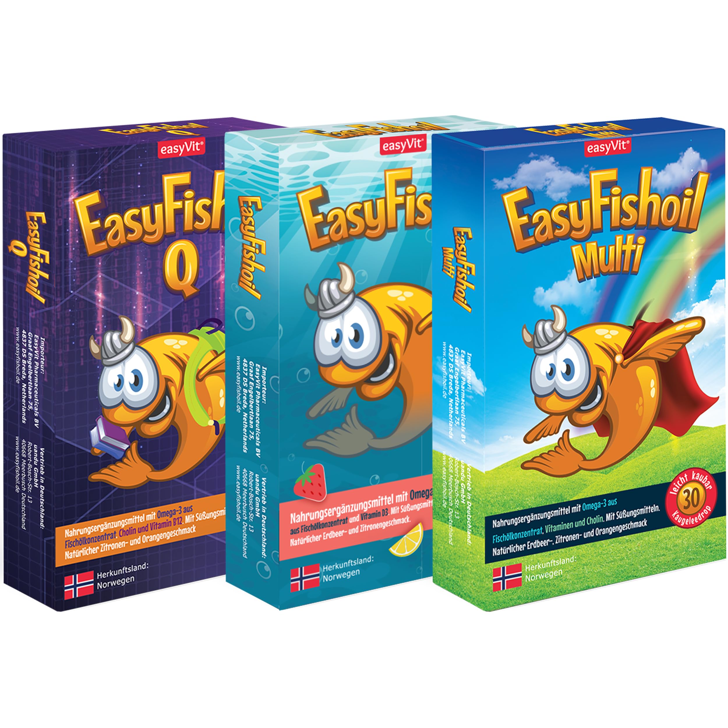 EasyFishoil Omega 3 Jelly Für Kinder mit Cholin, Folsäure, B6,B12 für 30 Tage Jelly Fischöl Hochdosiert, Kinder&Erwachsene, reines Fischöl Kapseln für Kinder - natürlichem Omega 3 KIDS-Children