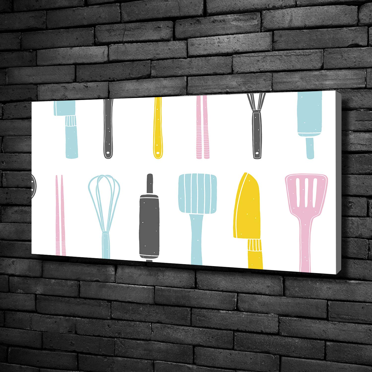 Tulup Tirages sur toile - art mural - tirages sur toile - thème d'image - 100x50 cm - Nourriture et boissons - Multicolore - Ustensiles De Cuisine